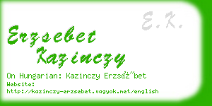 erzsebet kazinczy business card